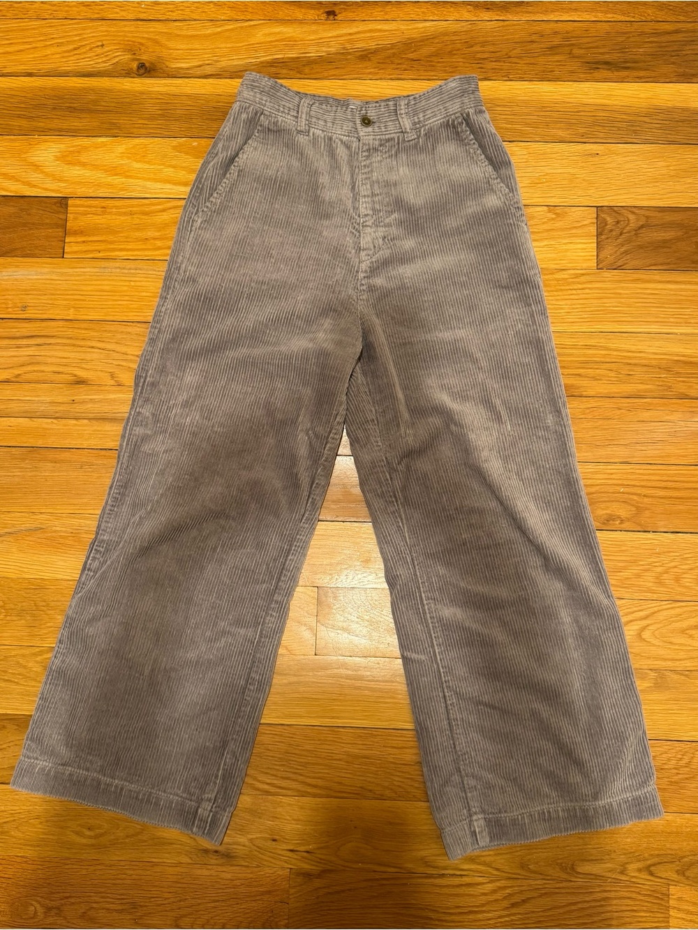 Wide-Leg Corduroy Pants in Light Gray (Vintage from Japan!)